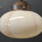 1989 Vintage Gemarmerd Glazen Hanglampje thumbnail 2