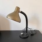 Mid-Century Brons, Bruin, Zwart Bureaulamp. Egon Hillebrand Design. thumbnail 2