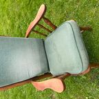 Mid-Century Groen Fauteuil Vintage Turquoise Goede Conditie thumbnail 6