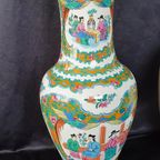 1451 Vintage Oosterse Meerkleurige Vaas thumbnail 2