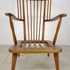 Mid-Century Vintage Spijlenstoel, Fauteuil Scandinavisch thumbnail 6