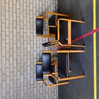 Set Van 4 Vintage Eetkamerstoelen - Ludvik Volak Mid Century Zwart Skai Leer Houten Frame thumbnail 10