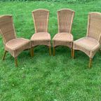 Bohemian Beige Stoel Set Rieten Stoelen 4 thumbnail 4