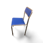 Mid-century Blauw Eetkamerstoel thumbnail 3