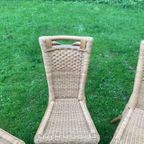 Bohemian Beige Stoel Set Van 4 Rieten Stoelen thumbnail 3