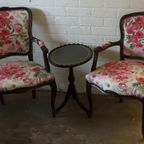 Woonkamer Set Stoelen Met Bijzettafel Klassiek Meerkleurig, Roze, Rood Fauteuil thumbnail 5