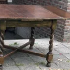 Klassiek Bruin Eettafel Set Met Twee Stoelen Antiek thumbnail 16