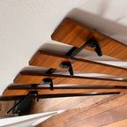 Mid-Century Coat Rack, Gave Houten Kapstok Teakhout En Zwart Metaal. Tof Vintage Design. thumbnail 9