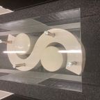 Mid-Century Zilverkleurig, Wit Salontafel thumbnail 6